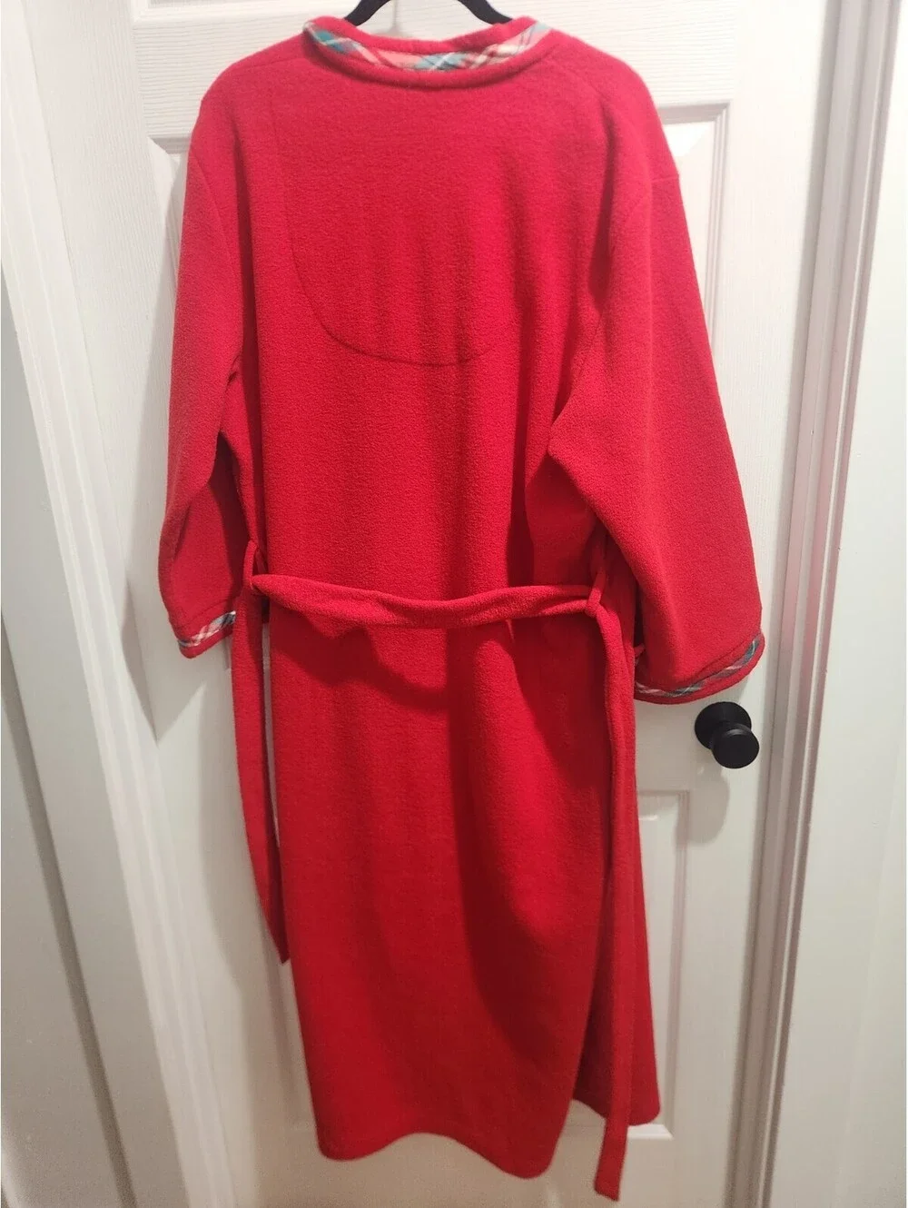 Jockey For Her Red Solid Polyester Belted Tie Robe Long Sleeve XL